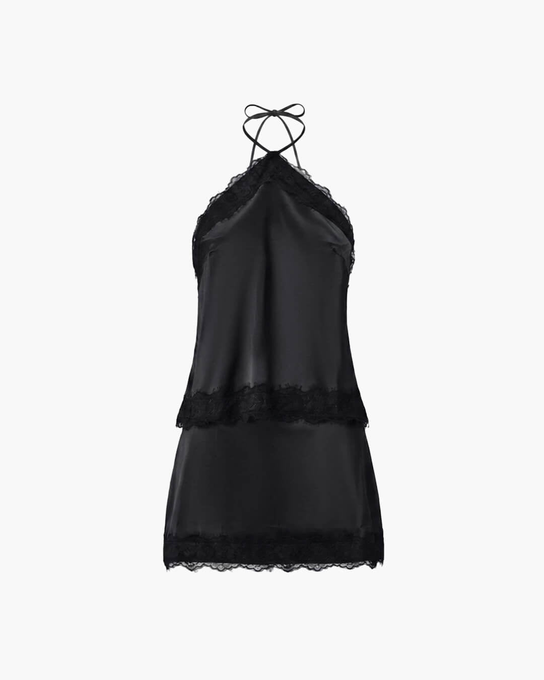 SOKYND Sienna Satin Halter Neck Two-Piece Set Matching SetsSOKYND-584343-BLA-XS-63927Black SetXS