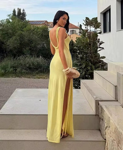 SOKYND Sol Keyhole Maxi Dress DressSOKYND-544471-YEL-M-55287YellowM
