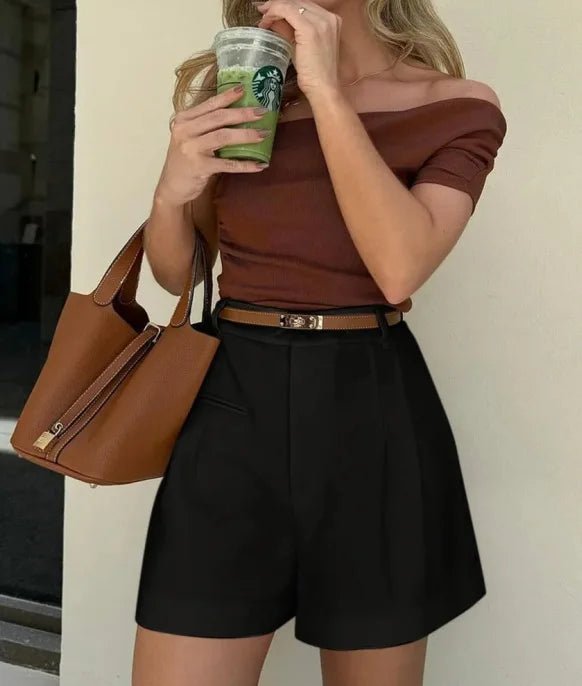 SOKYND Sophia High-Waisted Tailored Shorts ShortsSOKYND-591639-WHI-XS-16279WhiteXS