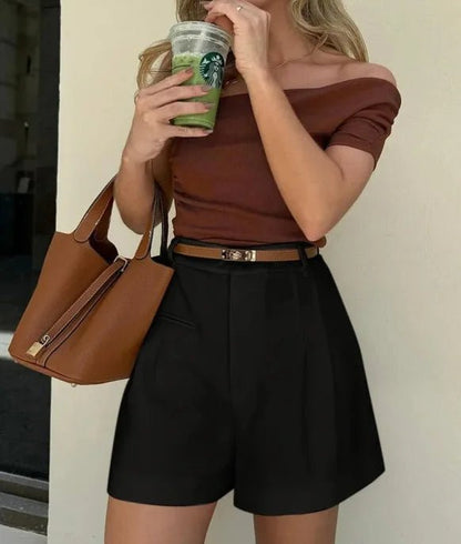 SOKYND Sophia High-Waisted Tailored Shorts ShortsSOKYND-591639-WHI-XS-16279WhiteXS