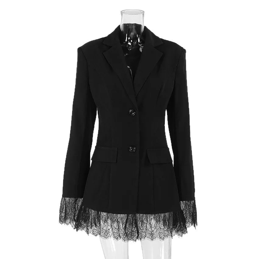 SOKYND Stephanie Blazer with Lace Details Coats & Jacketsss1772777205920201847BlackM