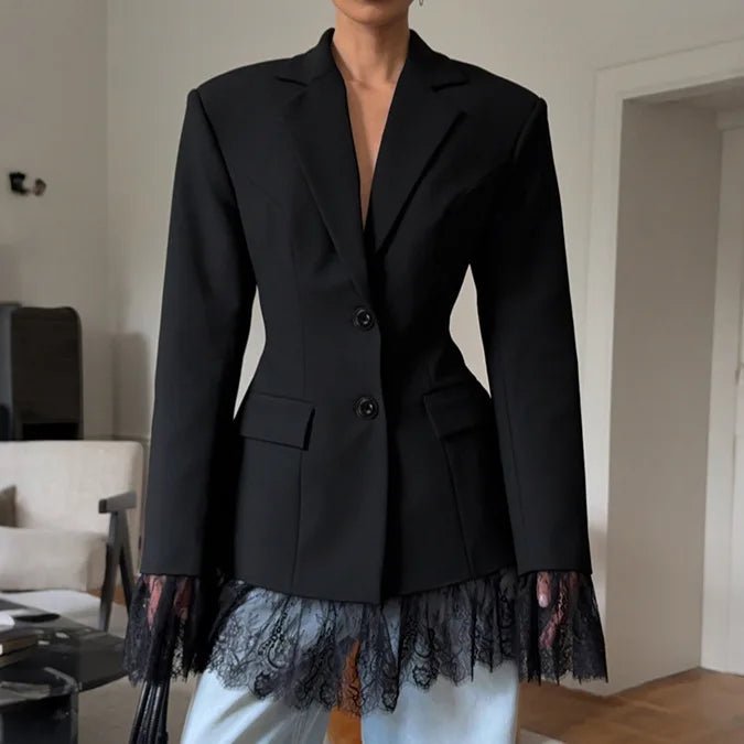 SOKYND Stephanie Blazer with Lace Details Coats & Jacketsss1772777205920201847BlackM