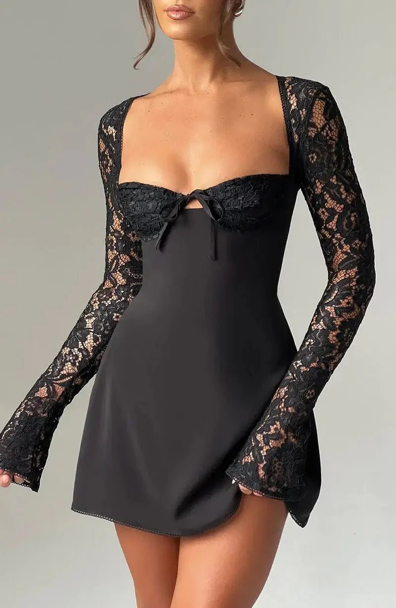 SOKYND Sylva Mini Dress with Lace Details DressSOKYND-479639-BLA-S-06103BlackS