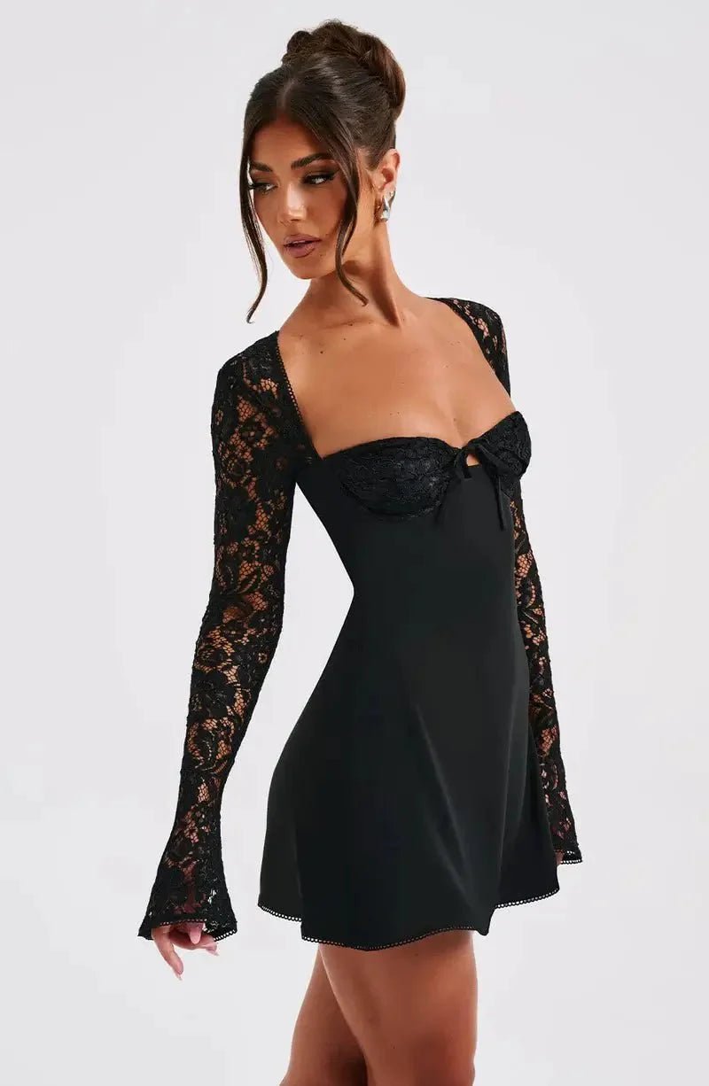 SOKYND Sylva Mini Dress with Lace Details DressWhiteS