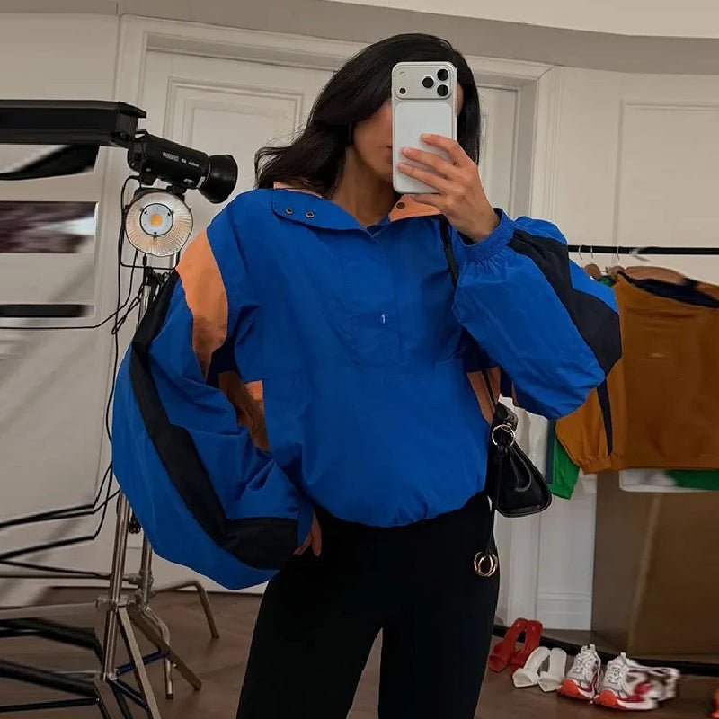 SOKYND Teresa Oversized Colorblock Cropped Jacket JacketSOKYND-116311-BLU-M-28023BlueM