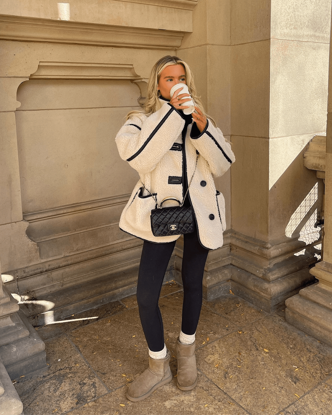 SOKYND Tessa Funnel Neck Sherpa Jacket JacketSOKYND-250391-L-OS-20535L