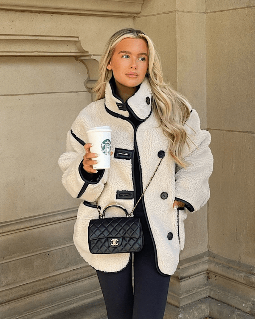 SOKYND Tessa Funnel Neck Sherpa Jacket JacketSOKYND-250391-M-OS-87767M