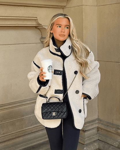 SOKYND Tessa Funnel Neck Sherpa Jacket JacketSOKYND-250391-M-OS-87767M
