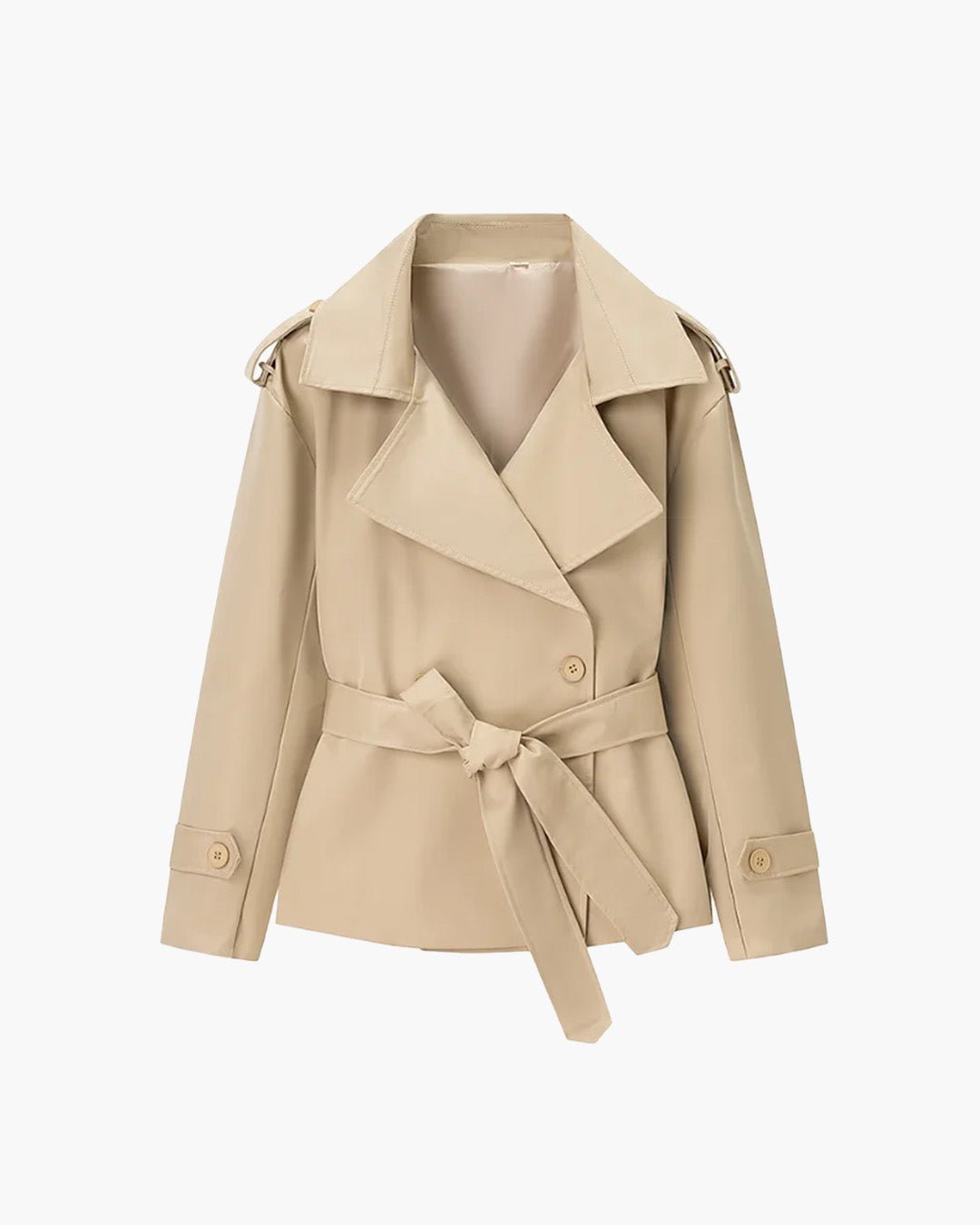SOKYND Violy Belted Cropped Trench Coat Coats & JacketspP1774219786681113790Dark BlueS