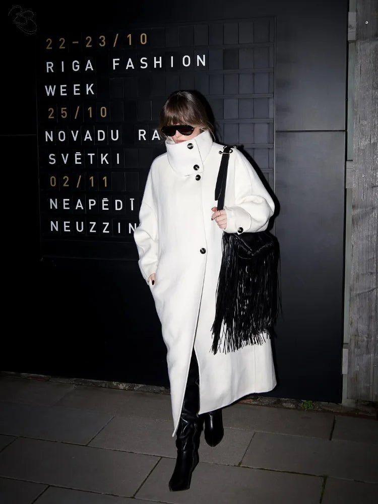 SOKYND Ylona Stand Collar Long Coat Coats & Jacketsyn1767625273824676310OffwhiteL