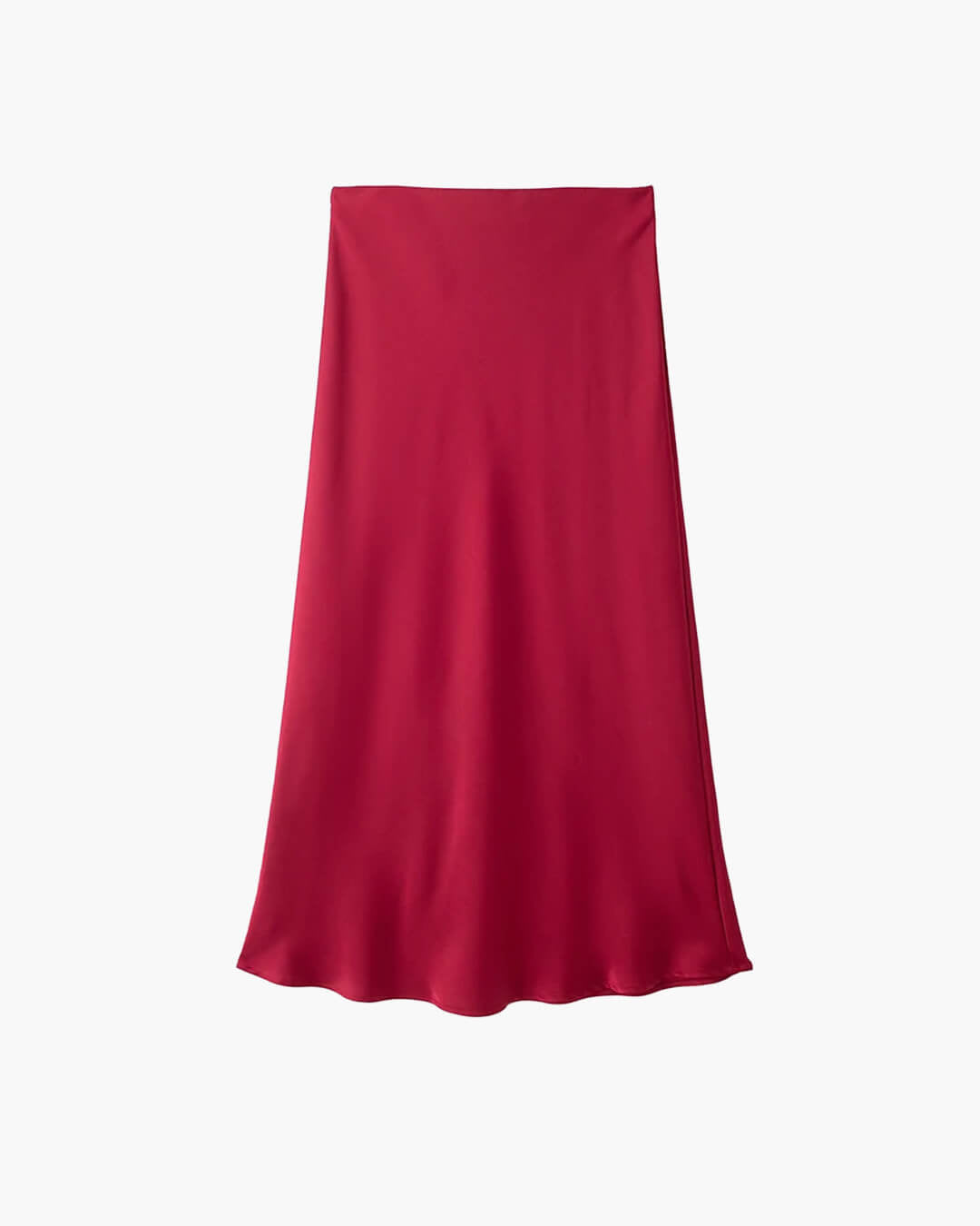 SOKYND Yui High Waist Black Satin Midi Skirt SkirtRedXS