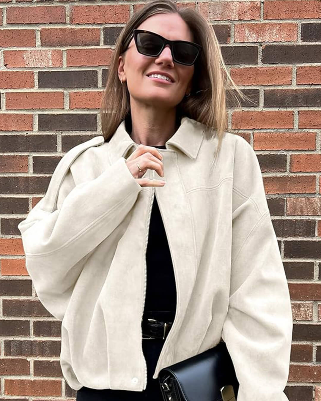 Zelda Suede Bomber Jacket