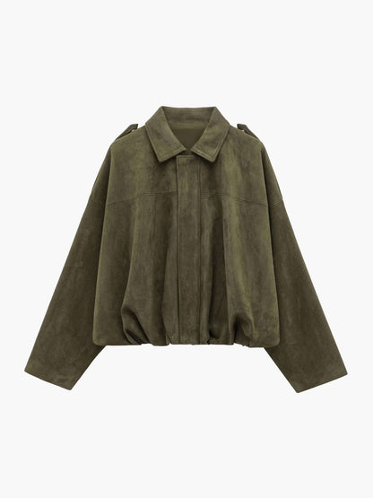 SOKYND Zelda Suede Bomber Jacket Coats & JacketsgK1767625273831726338GreenS