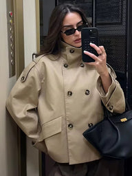 Trench doppiopetto beige Zoe